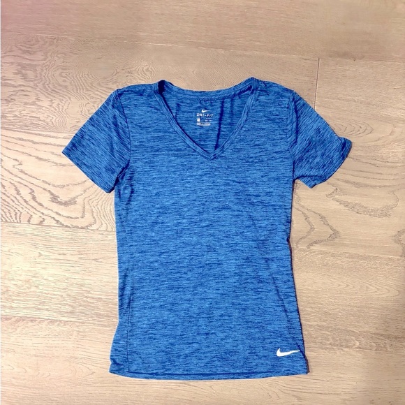 Nike Women's Blue V-Neck Top - Picture 1 of 3